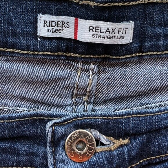Riders By Lee Womens Jeans Size 18 Relax Fit Straight Leg Blue Denim Medium Wash - Picture 3 of 11
